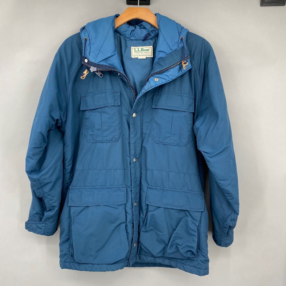 Vintage L.L. Bean Baxter State Parka Blue Hooded Insulated Jacket Men's XL?